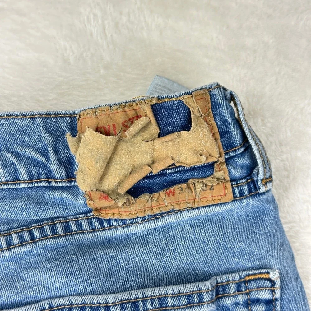 Levi's Jeans Mens 505 Regular Fit W34 L32 Blue Straight Leg Denim Cotton‎